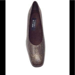 Stuart Weitzman Snake Skin Square Toe Pump