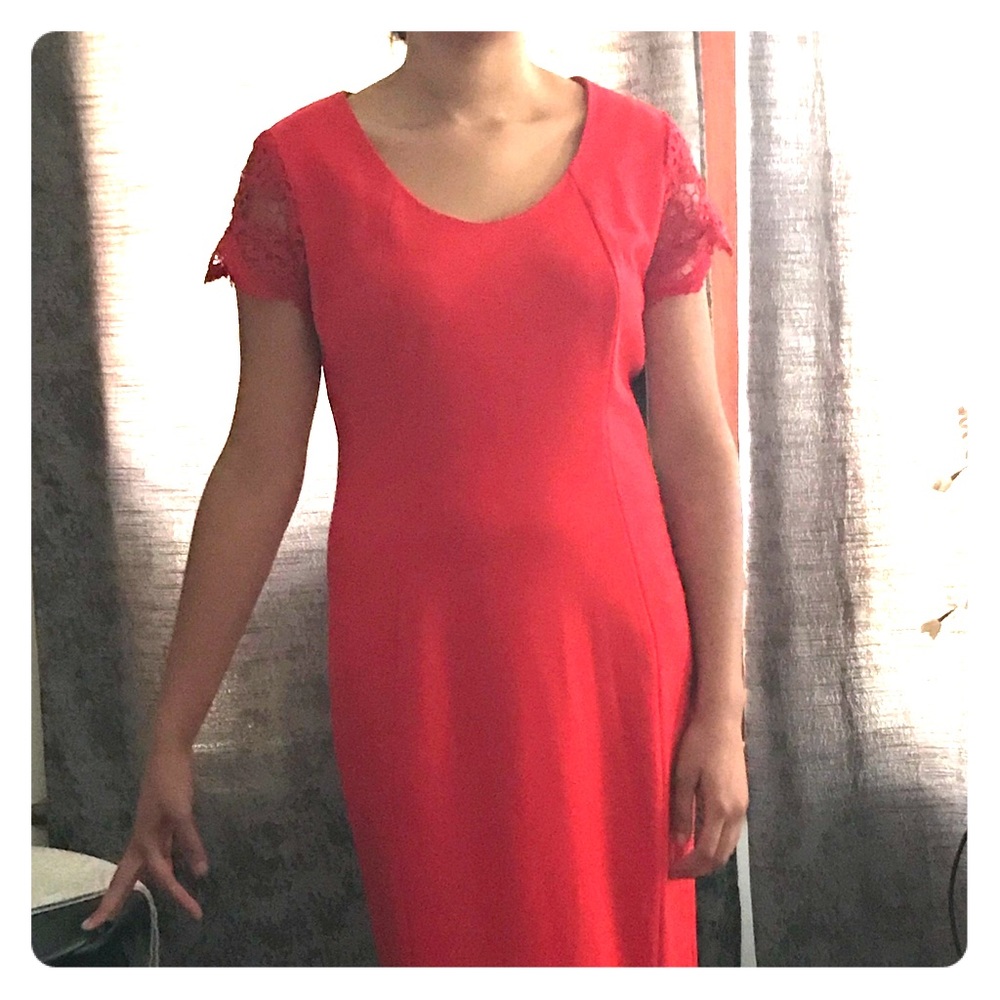 lacy shoulder cocktail dress, fits like 10