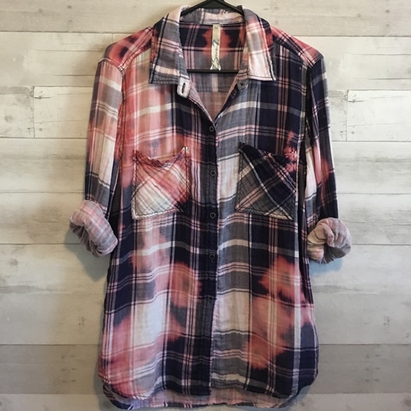 Seven7 Tops - Seven 7 jeans bleach flannel size m