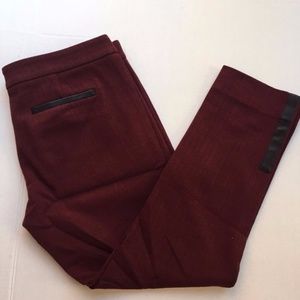 Herringbone Skinny Ankle Wool Trouser