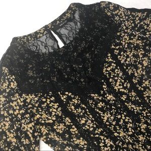 Black Floral Long Sleeve Dress