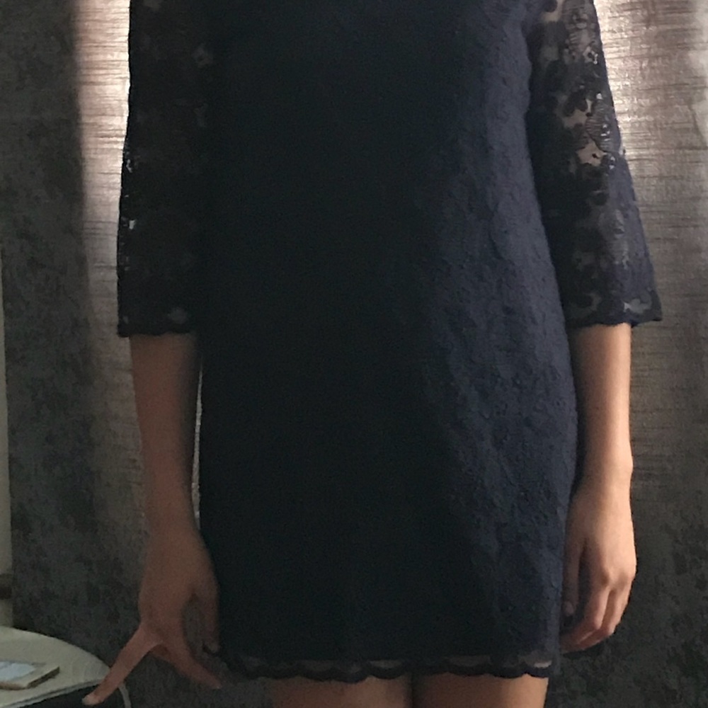 Navy lace shift dress, never worn