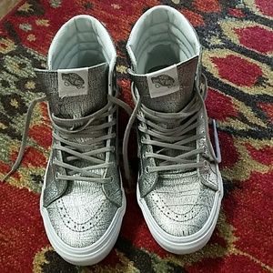 Silver and White Vans