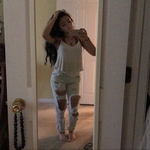 Forever 21 Distressed Boyfriend Jeans