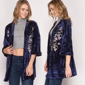 Crush velvet duster