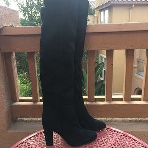 Black, thigh high boots