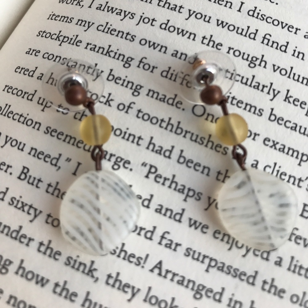 White and yellow stone earrings