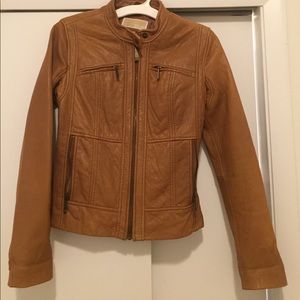 Michael Kors lightly used brown leather jacket