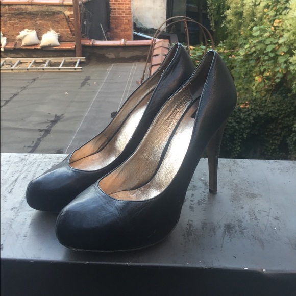 Vintage Y2K Dolce Vita Black Leather Platform Stiletto High Heeled Pumps Shoes - Picture 9 of 15