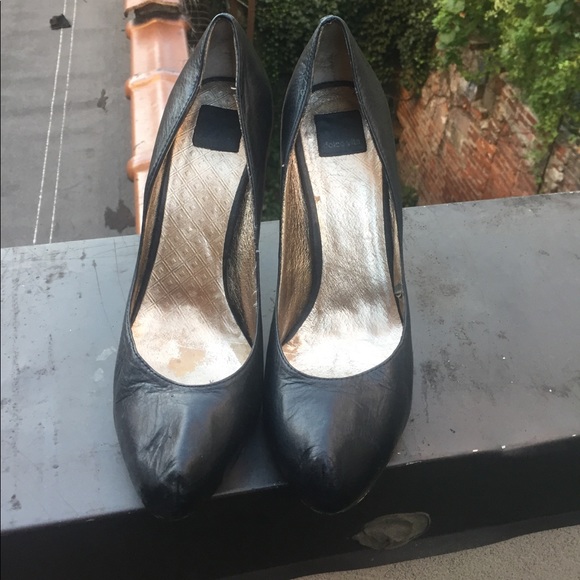 Vintage Y2K Dolce Vita Black Leather Platform Stiletto High Heeled Pumps Shoes - Picture 10 of 15