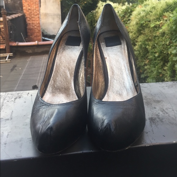 Vintage Y2K Dolce Vita Black Leather Platform Stiletto High Heeled Pumps Shoes - Picture 11 of 15