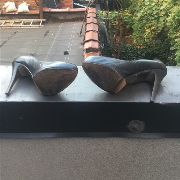 Vintage Y2K Dolce Vita Black Leather Platform Stiletto High Heeled Pumps Shoes - Picture 15 of 15