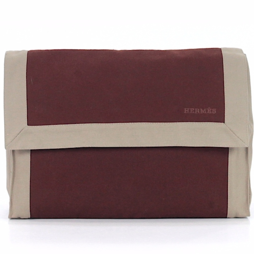 Hermes Colorblocked Canvas Clutch