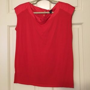 Ann Taylor Red T-shirt with Satin Lining