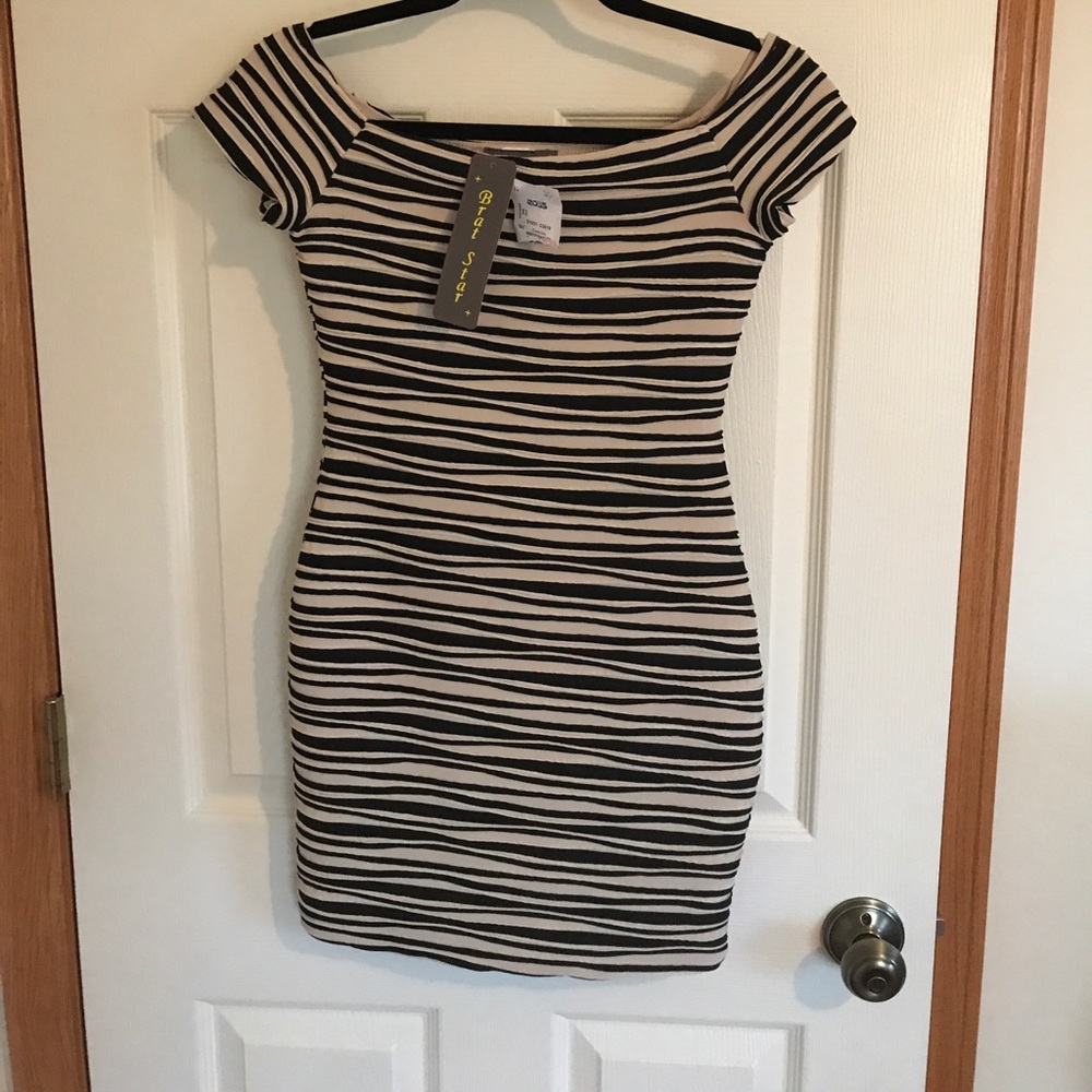Striped Stretch Mini Dress