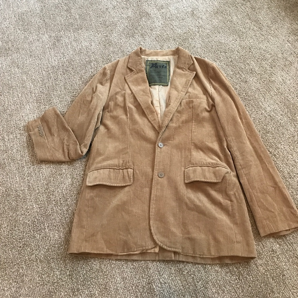 Men's Khaki Corduroy Sports Coat by Parts Sz LG