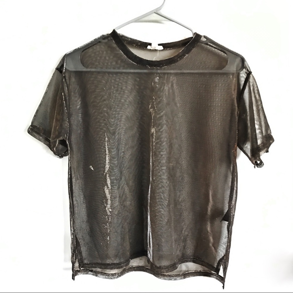 Iridescent / Shiny Urban Outfitters Mesh T-shirt