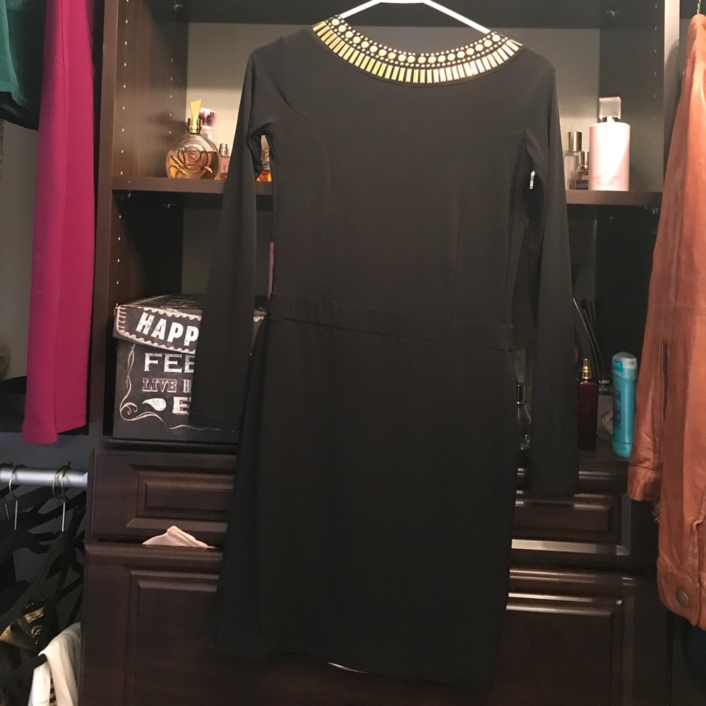 Mini dress with gold embellishment