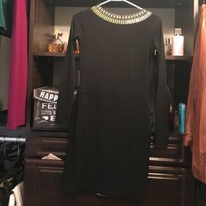 Mini dress with gold embellishment