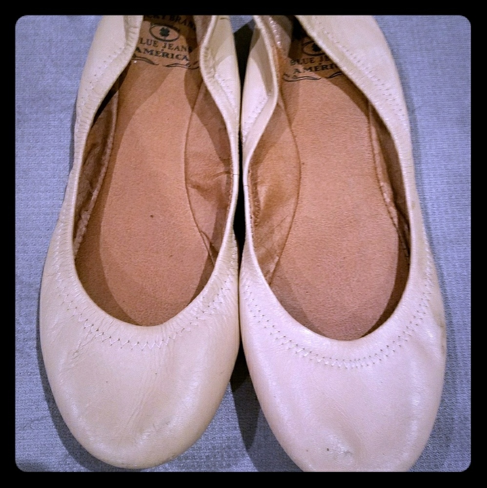Ballet flats nude leather lucky brand