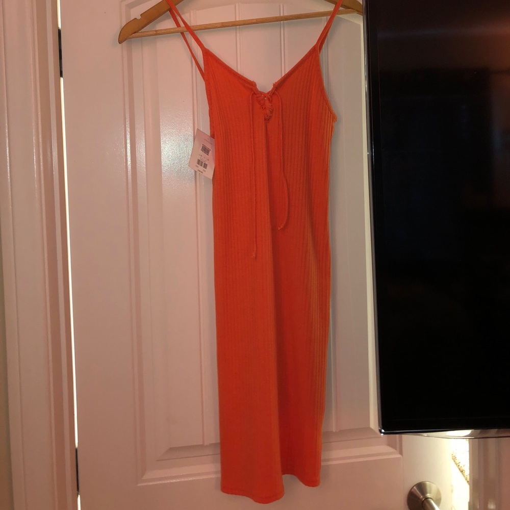 orange midi dress