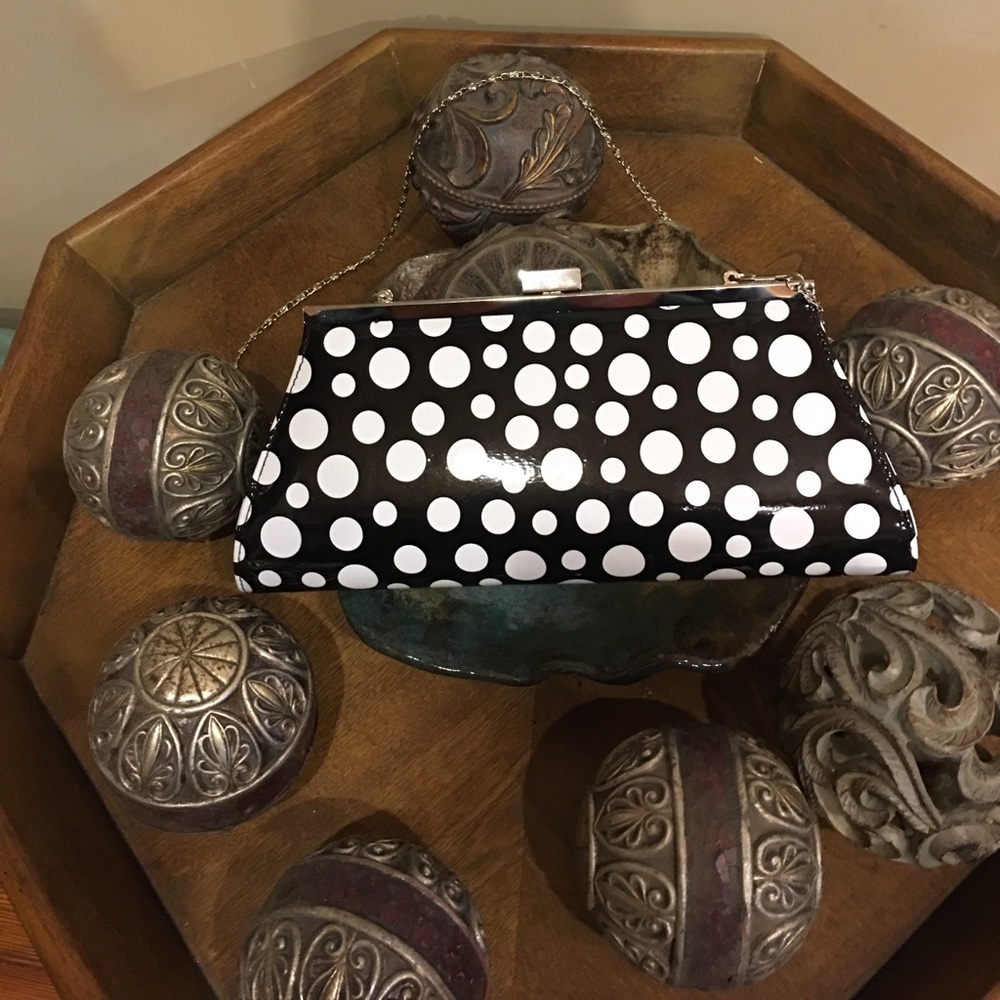 Neiman Marcus acrylic clutch bag.