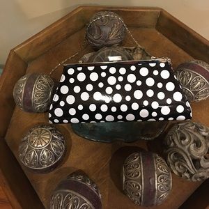 Neiman Marcus acrylic clutch bag.