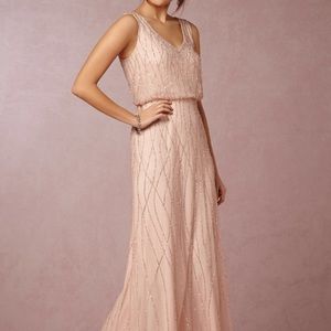 BHLDN Brooklyn blush beaded gown size 0