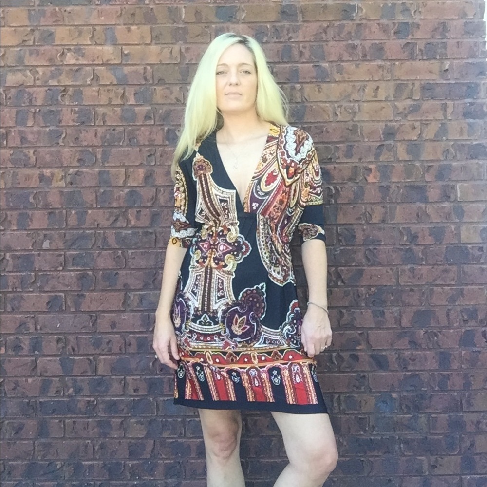 Plunging Neckline Dress - Picture 2 of 5