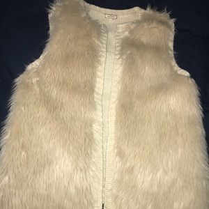 Cream Furry Vest