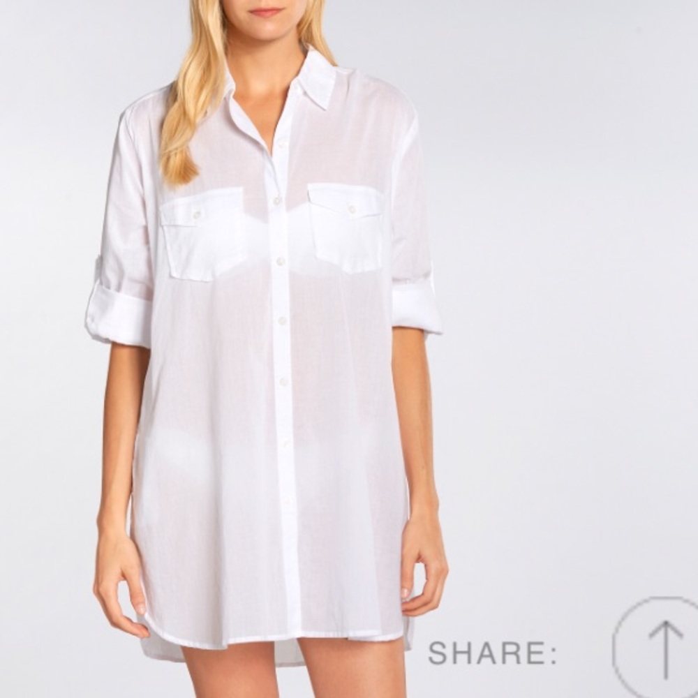 New with tags on Azura button down white coverup