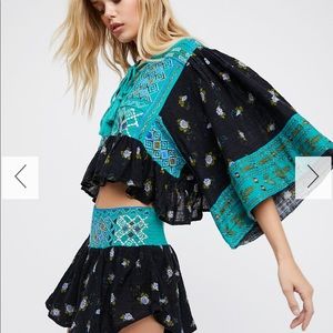Free People Crop Top and Shorts Set