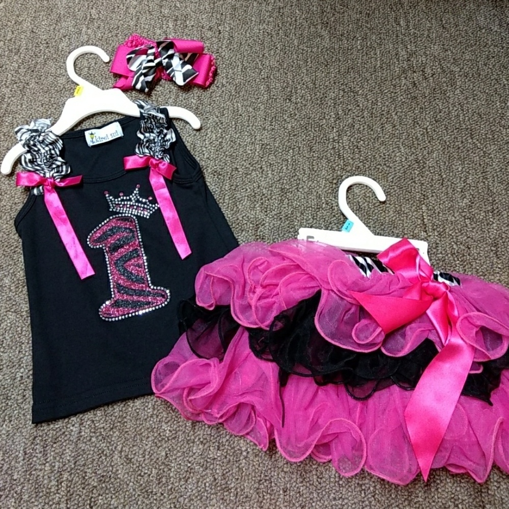 One year old, toddler Birthday girl outfit