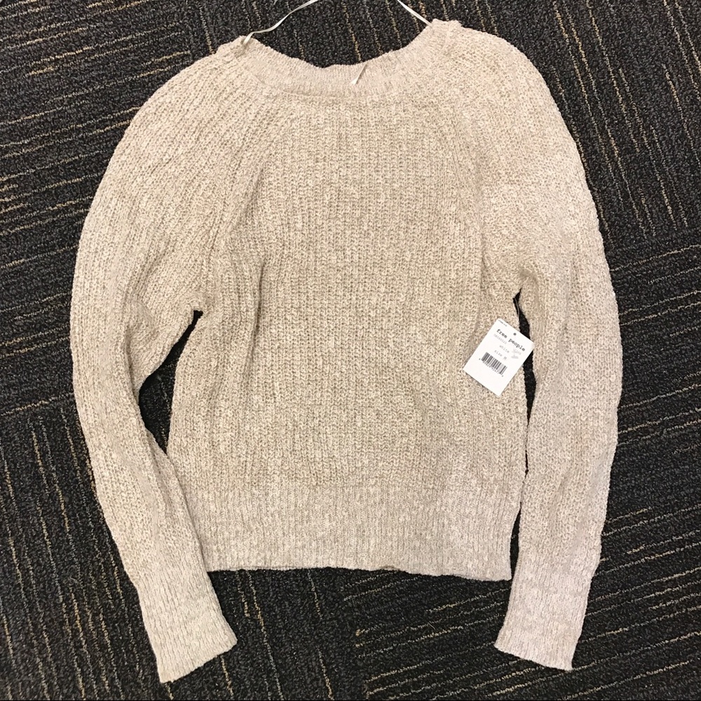 Cream/Tan Knit Sweater (Free People)