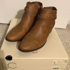 LC Lauren Conrad Belle Tan Ankle Boots