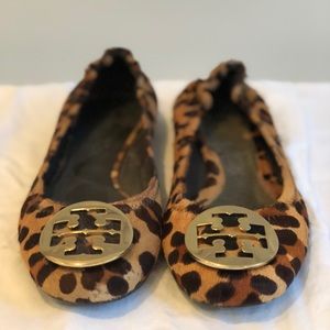 Tory Burch 8.5 Reva - Calf Hair Leopard Print