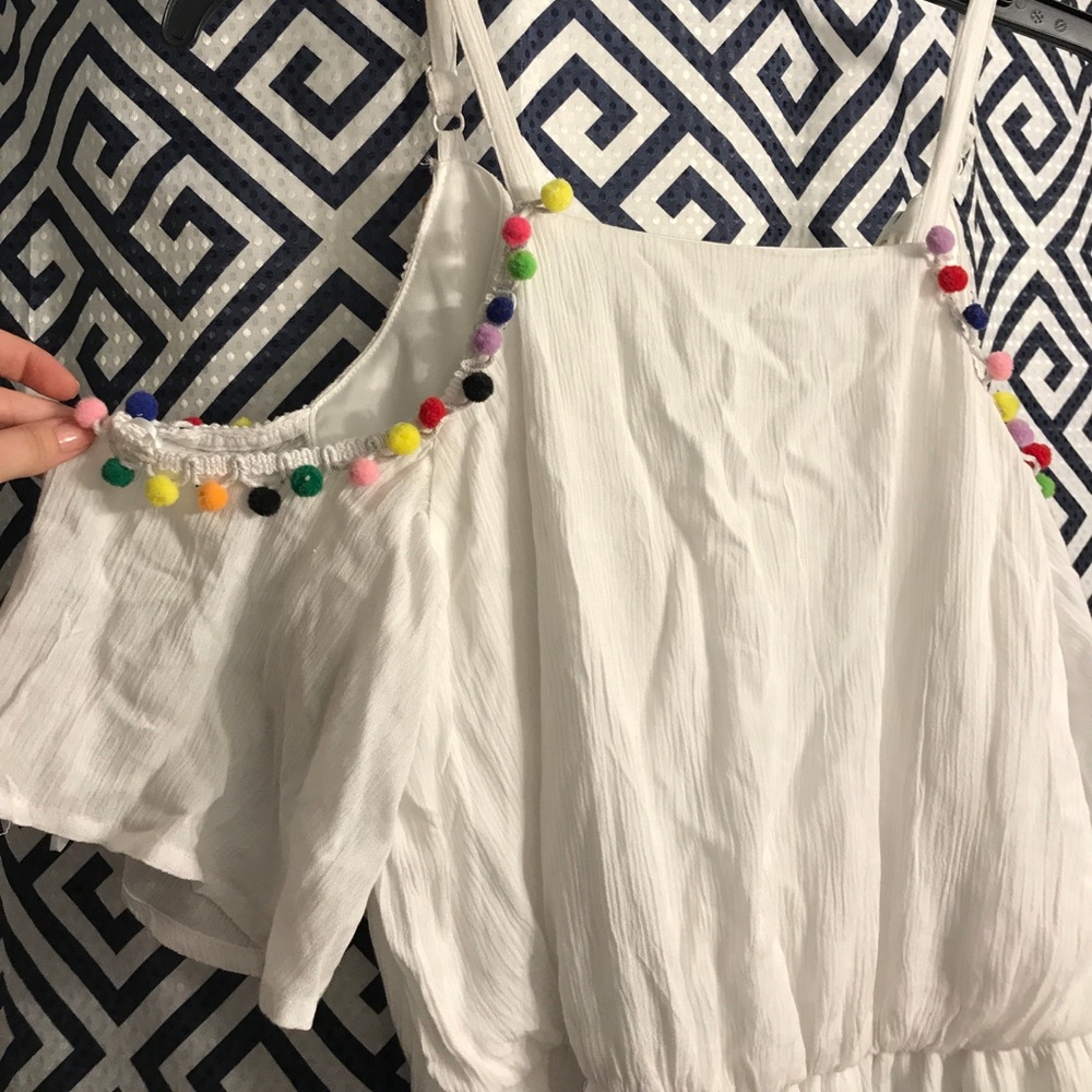 Cold shoulder Pom Pom romper