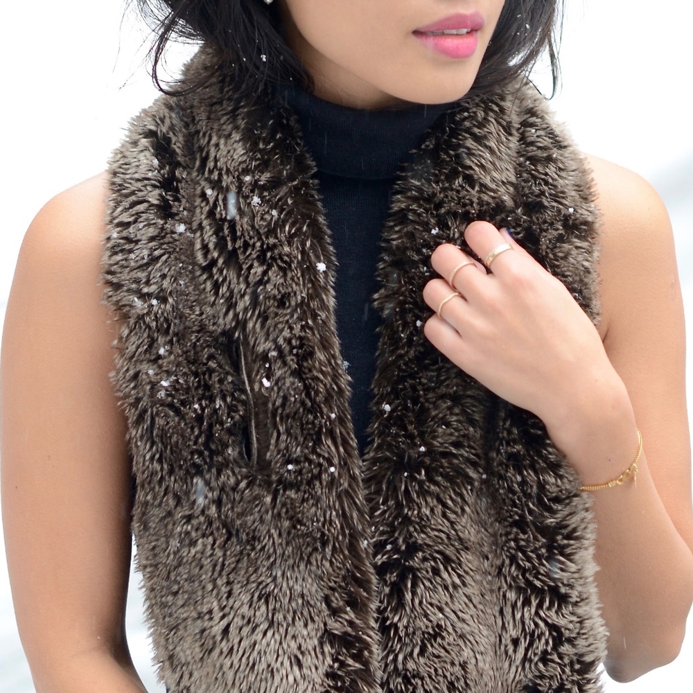 Restoration Hardware Faux Fur Scarf Stole