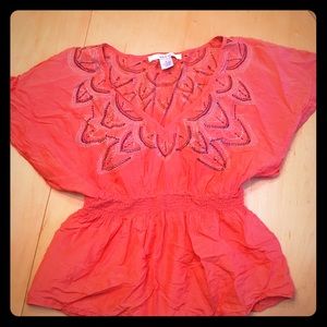Ark & co orange short sleeved blouse