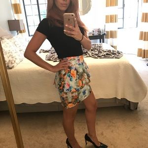 Zara tropical peplum skirt