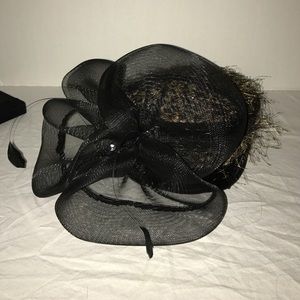 Vintage pill box hat Feathers & leopard print