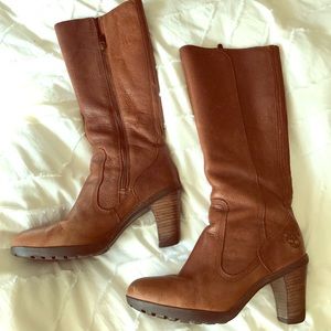 Under the knee leather boots