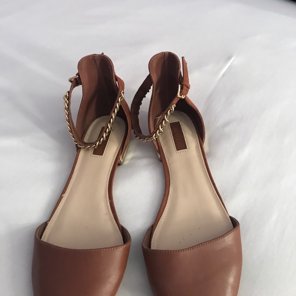 Forever 21 pointed toe brown flats size 9
