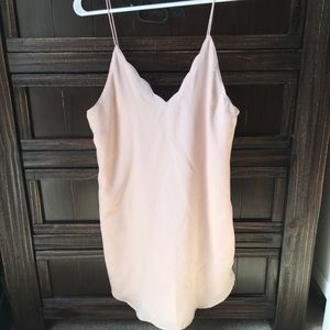 Blush pink slip dress