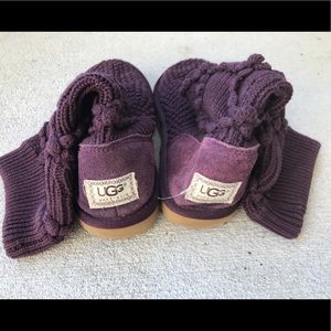 Plum Classic Argyle Knit UGG Boots - Size 7
