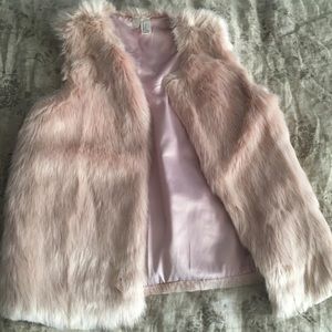 Blush pink fur vest