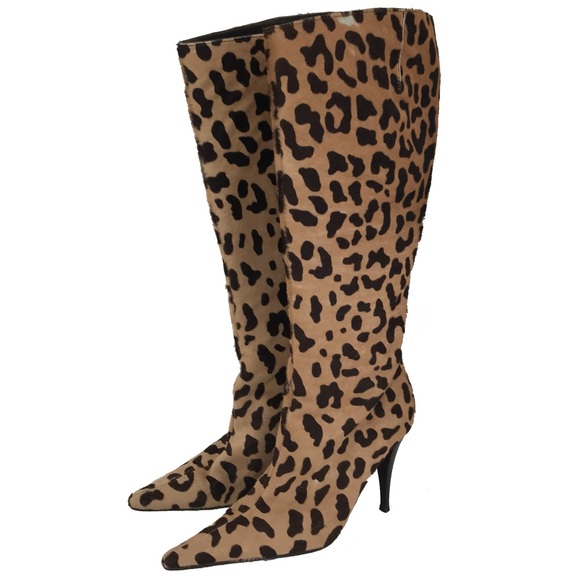 GIUSEPPE ZANOTTI Leopard Fur Boots - Picture 1 of 7