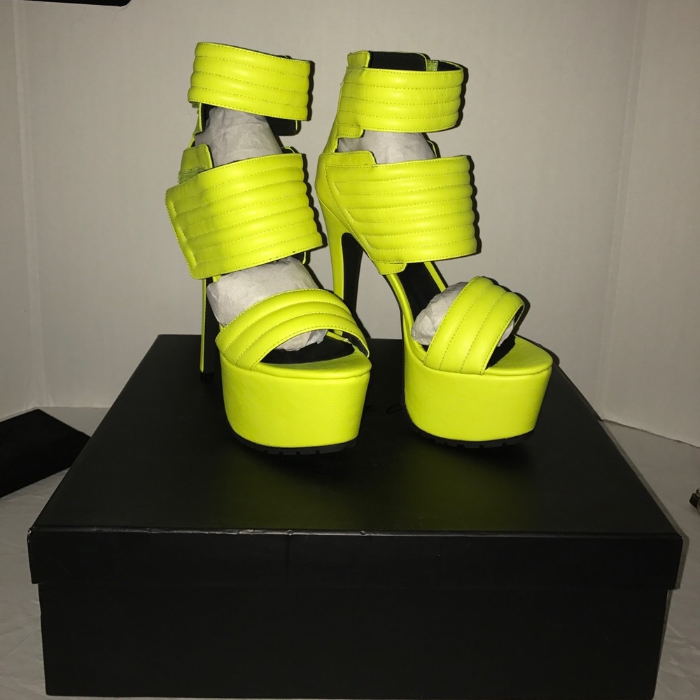 Jennifer Chou Carmelo neon stiletto heels NWB