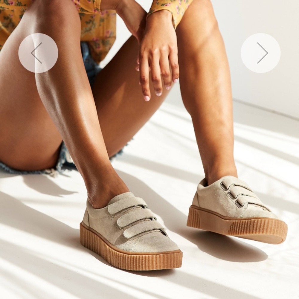 Urban outfitters 3 strap Velcro suede creepers