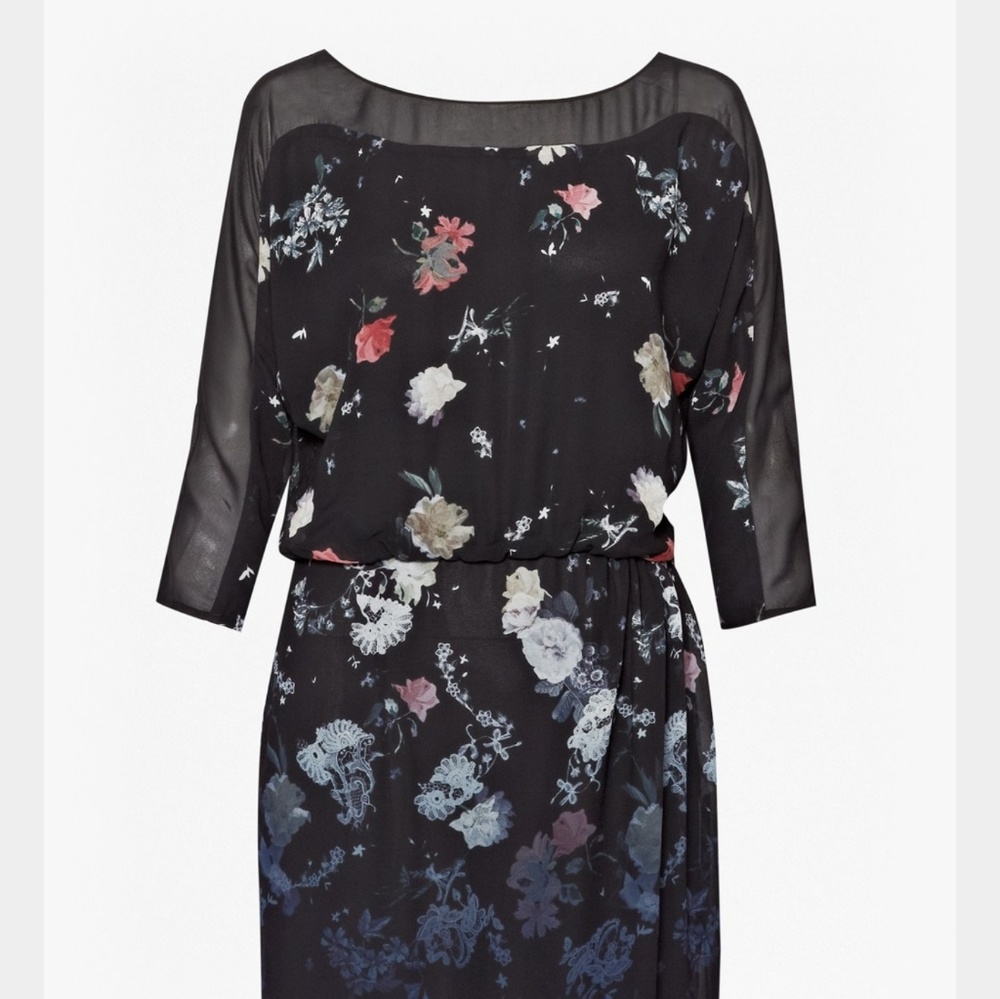 French Connection black floral dress